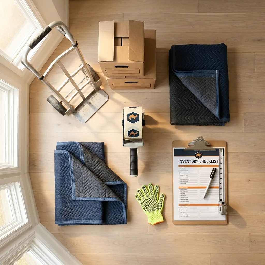 Professional moving supplies and packing materials layout for East Dennis residential relocations